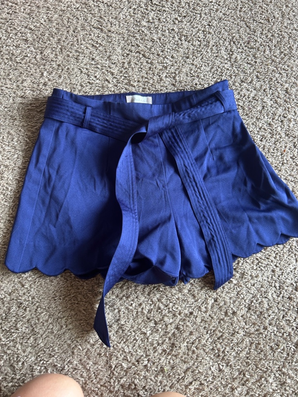 Altar'd State Royal Blue Scalloped Tie-Waist Skort